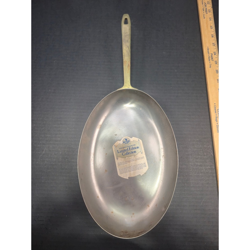 Revere Ware 1776-1976 Limited Edition Copper Stainless Oval Fish Pan Skillet